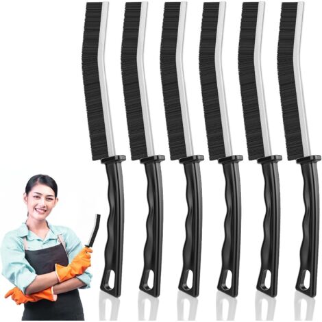 Brosse de nettoyage pour rainures de fenêtre, salle de bain, toilettes, cuisine, 6 pièces (1/5)