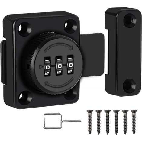 Loquet à combinaison portable à 3 chiffres avec mot de passe pour porte à sens unique, armoire, tiroir, armoire de bureau (1/5)