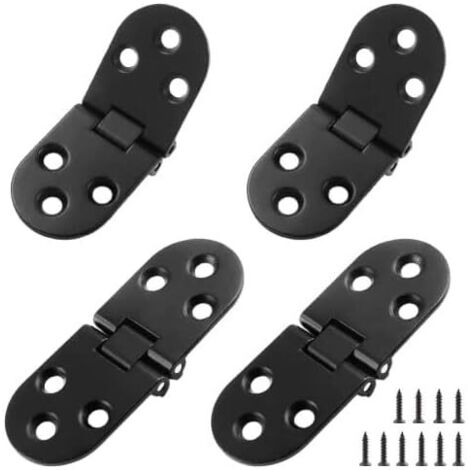 Lot de 4 charnières de table pliantes robustes, noires, en alliage de zinc, pour machine à coudre, avec vis de montage (7,9 x 3 cm) (1/5)