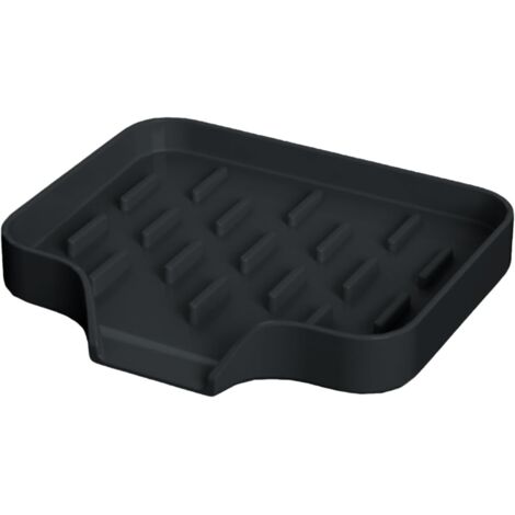 Porte-savon antidérapant en silicone pour savon et éponge, organisateur d'évier de cuisine à séchage rapide pour douche, baignoire, lave-vaisselle, salle de bain, comptoir de salle de bain, 12 x 10,5 (1/5)