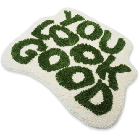 Tapis de Bain,Tapis de Douche Antidérapant Alphabet,Créativité Carpette Rigolo,Poil Moyen Tapis pour Chambre à Coucher,Carpette Absorbant Salle (1/5)