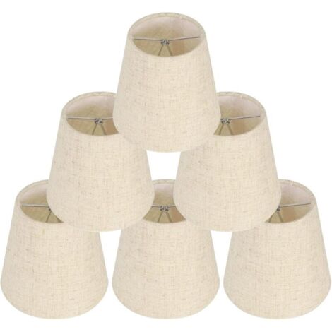 6 Pièces Abat-Jour pour Lampes de Table Lampe, abat jour clip, abat jour ,Remplacement Abat Jour en Lin Petits Abat Jour avec Clip pour Table de Chevet, Applique Murale en Cristal, Lustre de Bougeoir (1/5)