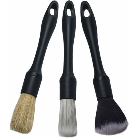 Pinceau de Détail, 3PCS Pinceaux Nettoyage Voiture, Automatique de Voiture Détail Brosse pour Moteur/Tableau de Bord/Bouches D'aération (1/5)