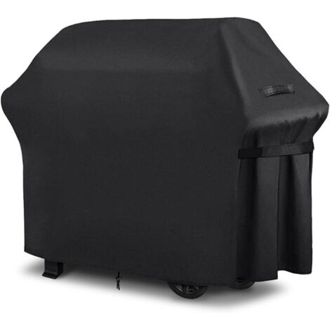 Housse de protection pour barbecue d'extérieur à gaz, avec cordon réglable, coupe-vent, anti-UV, imperméable, noire (147 x 61 x 117 cm) (1/5)