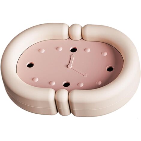 Porte-savon - Design créatif horloge - Porte-éponge - Pour salle de douche, cuisine, salle de bain - Fabriqué à partir de matériaux de qualité supérieure - 15 x 11 x 4 cm (1/5)