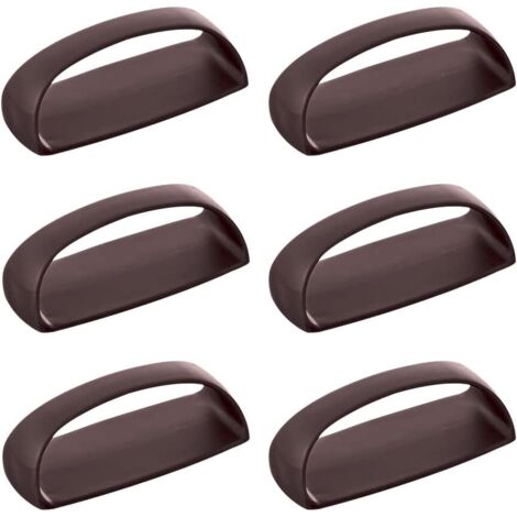 Lot de 6 poignées de placard autocollantes instantanées pour tiroirs et portes coulissantes, sans perçage, pour fenêtres et armoires (café) (1/5)