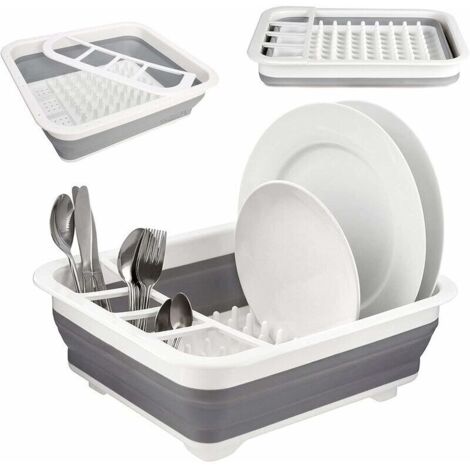 Égouttoir Pliable, Vaisselle Porte-Couverts Pliant, évier Cuisine, Camping Plastique Silicone egoutoire Vaisselle Cuisine Pliable (1/5)