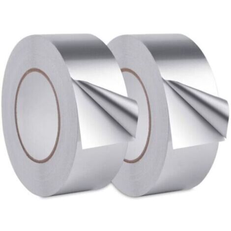 Ruban Adhésif Aluminium,Aluminium Bande d'étanchéité, scotch aluminium etanche, Pour cuisine, salle de bain, électricien, surface métallique, 20mX30mm (2 rouleaux, argent) (1/5)