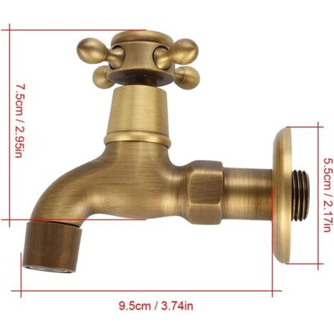 Laiton Eau Taraud Robinet Chrome Plaqué Mur Monté Unique Bec