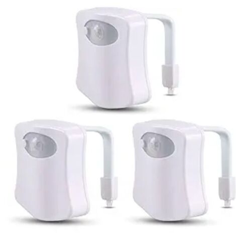Veilleuse LED multicolore pour toilettes - Lampe de salle de bain activée par le mouvement avec éclairage intelligent de la cuvette (1/5)
