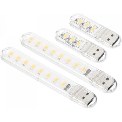Veilleuse USB, 1 lot de mini-lampes LED portables à brancher pour décoration d'intérieur, lecture, sommeil, camping, blanc chaud (1/5)