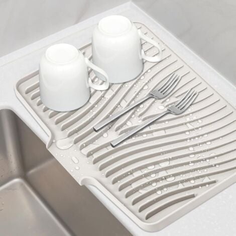 Qizeroty Tapis D'égouttage Blanc Étroit Pour Évier, Tapis D