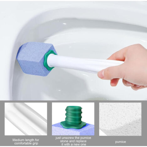 Pierre Ponce Brosse WC Avec 10 Recharges - Nettoyage Efficace Cuvette Toilettes Bleu