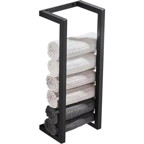 Porte-serviettes mural vertical - Support de papier toilette robuste et facile à installer, cintre en acier au carbone (1/5)