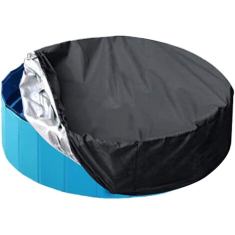 Étui pliable, grand, rond, pliable, pour animaux de compagnie, baignoire pour enfants, étui portable, noir (1/5)