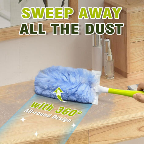 VEGCOO 40 Recharges Plumeau Jetables + Poignée - Compatible Swiffer, Plumeau Électrostatique