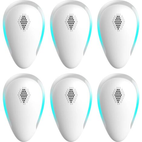 Répulsif à ultrasons pour intérieur, lot de 6, répulsif électronique avec prise pour moustiques, araignées, insectes, non toxique (1/5)