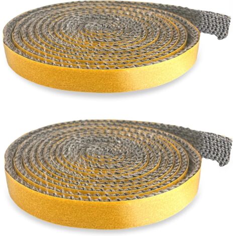 5 mètres Ruban d'Étanchéité pour Cheminée, Autocollant, Résistant à la Chaleur, pour Cheminée Poêle Porte(3x10/15mm)