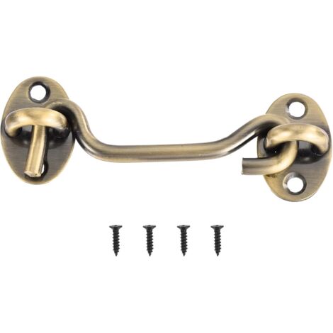 Verrou de porte de grange à crochet et œillet de 100 mm en acier inoxydable pour fenêtre, cabine, porte coulissante,Bronze (1/5)