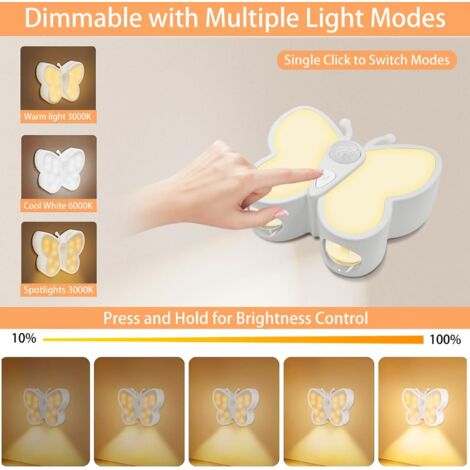 Lot De 2 Lampes Murales Sans Fil Rechargeables Ketom - 12 RGB Dimmables Avec Télécommande - Appliques Vintage Doré Abat-jour Tissu Blanc