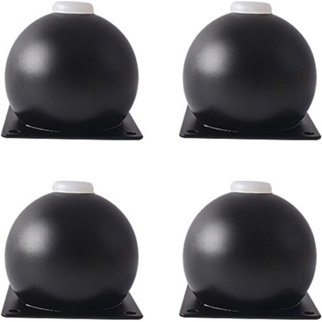 Lot de 4 pieds de canapé ronds en métal, pieds de meuble à visser, haute capacité de charge, pieds de lit, rehausseurs (noir, moyen) (1/5)