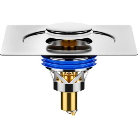 Lot de 2 bouchons de vidange universels pour lavabo, avec crépine et panier filtrant anti-odeurs, pour orifices de vidange de lavabo. (1/5)