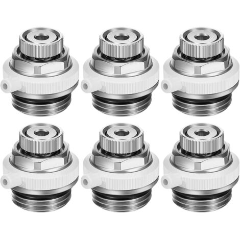 (6Pcs)Vanne de Purge de Radiateur Automatique Radiateur de Ventilation de 1/2 Pouce Soupape d'Évacuation d'Air Évent Automatique à Couper en Laiton Vanne de Radiateur à Purge Automatique (1/5)