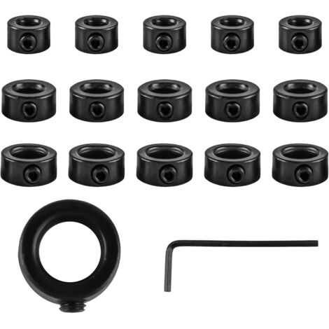 Lot de 15 bagues de réglage 6 mm, 8 mm, 10 mm, bagues de blocage de profondeur, butée de profondeur pour forets