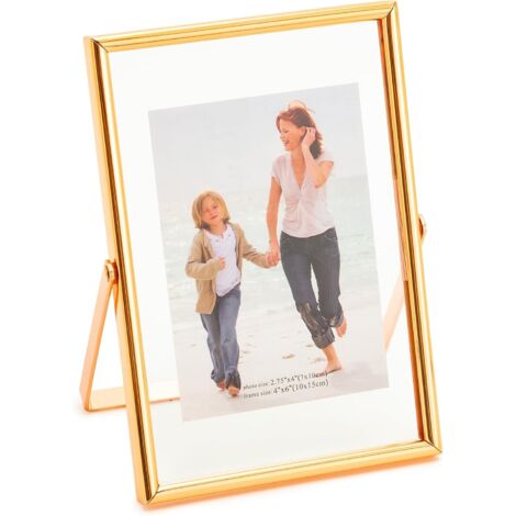 Cadre photo vertical flottant, cadre photo de table, badge porte-jarretelles, décoration de menu/mariage, fête, cérémonie, or rose (1/5)