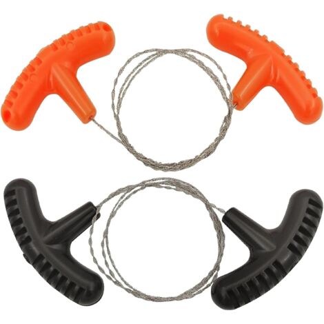 2 Pcs Scie à Fil en Acier Inoxydable,Tronçonneuse de Poche Tube PVC Câble Outil De Scie Kit pour l'extérieur le Camping