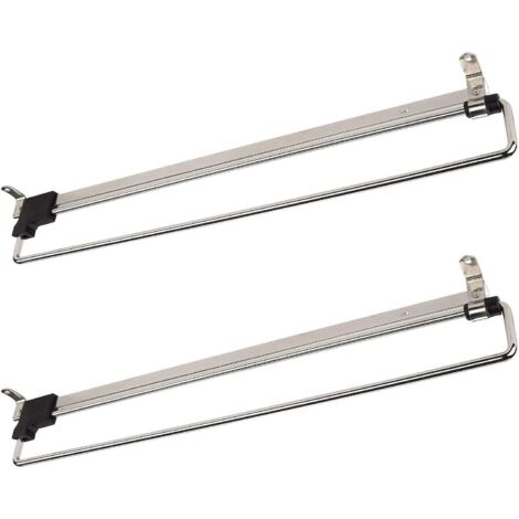 2 Pièces Porte-Cintres Coulissant Portemonteaux Télescopic Porte-vêtements Extractible 400 mm (1/5)