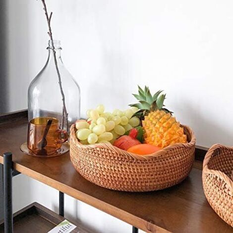 Corbeilles à Fruits en rotin,corbeilles à pour Servir,Bols à Fruits en rotin,Osier pour la