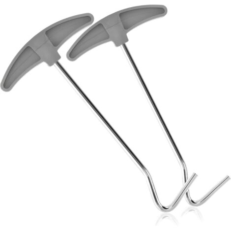 2 pièces Extracteur de piquets,pour Un Retrait Facile des piquets, Crochets et piquets,Accessoires de Tente pour Le Camping (1/5)
