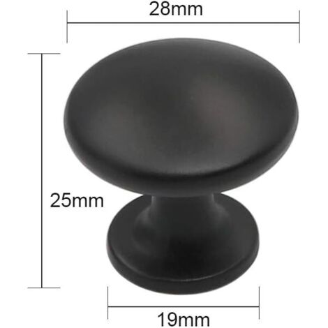 Lot de 15 boutons de tiroir ronds noirs pour armoires de cuisine, poignées de tiroir en métal pour salle de bain, placard, penderie (1/5)