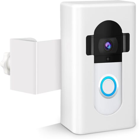 Support de sonnette vidéo de sécurité sans perforation, compatible avec les sonnettes vidéo sans fil Ring/Blink 1/2/3 Plus/3/4, blanc (1/5)