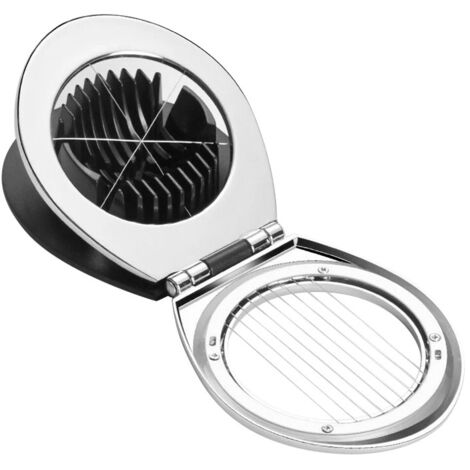 Coupe-œufs pour œufs durs, coupe-œufs en aluminium robuste, coupe-fraises, coupe-œufs en fil d'acier inoxydable pour fruits rouges avec 3 styles de tranchage, argent (1/4)