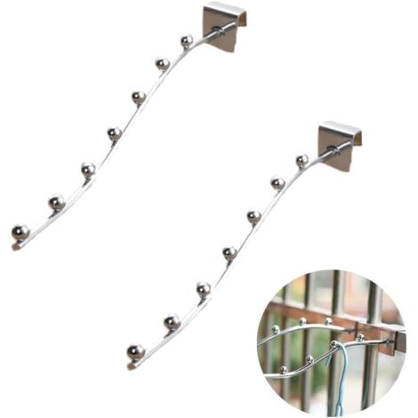 Lot de 2 mini-étendoirs à linge en acier inoxydable pour balcon, terrasse, jardin, balustrades (1/5)