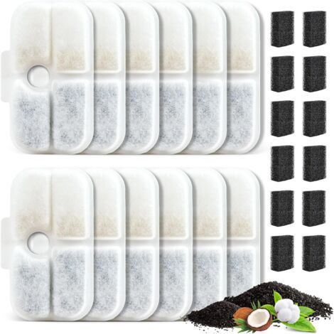 Lot de 12 filtres pour fontaine à eau pour chat, filtres de fontaine de remplacement compatibles avec PETLIBRO (1/5)