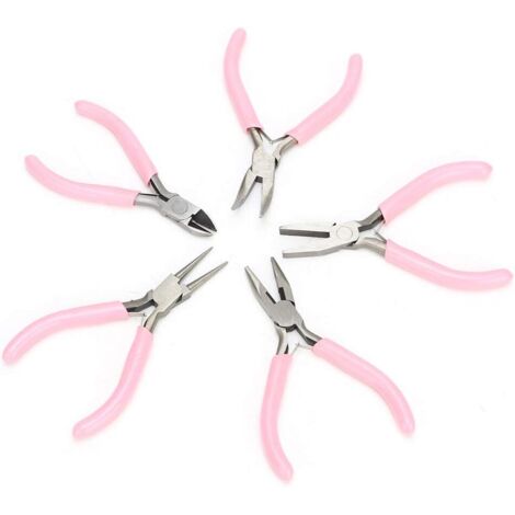 Ensemble de 5 pinces à bijoux, ensemble de pinces en métal rose pour la fabrication de bijoux, outils d'artisanat (1/5)