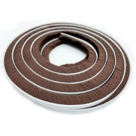 Brosse de joint d'étanchéité pour fenêtres/portes coulissantes, côté cadre (16 pi x 11/32 po de support x 9/16 po de brosse,brun) (1/5)
