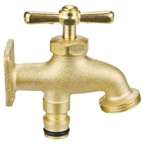 Robinet d'extérieur robuste en laiton avec adaptateur, filetage BSP ¾\