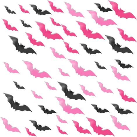 Déco Halloween Chauves-souris & Araignées LED 3D - Lot De 30 Autocollants Lumineux - Pour Murs Et Fenêtres