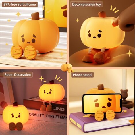 Veilleuse citrouille pour enfants - Lampe tactile à intensité variable, minuterie, rechargeable par USB, veilleuse mignonne | Leroy Merlin Veilleuse citrouille pour enfants - Lampe tactile à intensité variable, minuterie, rechargeable par USB, veilleuse mignonne | Leroy Merlin