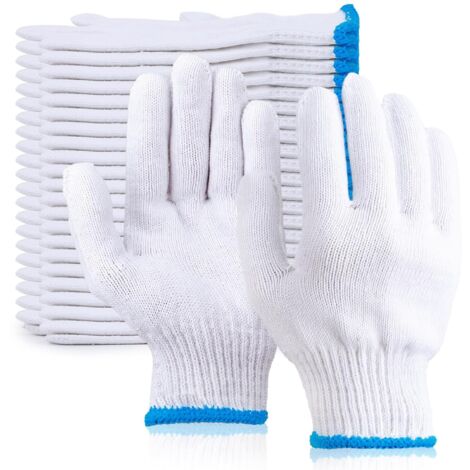Gants blancs pour hommes et femmes, 12 paires de gants de cuisine, adaptables aux grillades, à la cuisine, aux fours, aux fours, etc. (1/5)