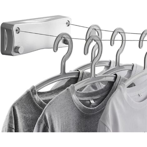 Corde à linge rétractable de 5,2 m, accessoires de salle de bain, corde à linge extensible rétractable (1/5)