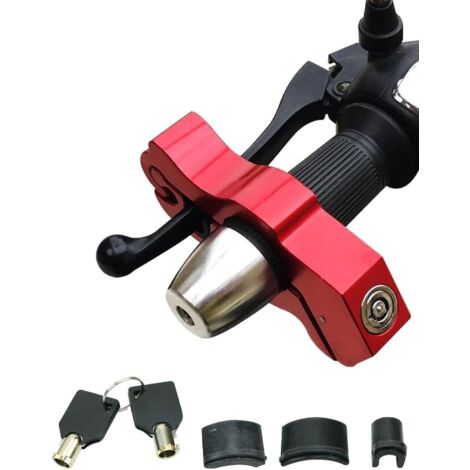 1 pièce Serrure de Moto Robuste,Serrure de Guidon de vélo réglable antivol pour sécuriser Vos cyclomoteurs,Motos,Scooters,Rouge (1/5)