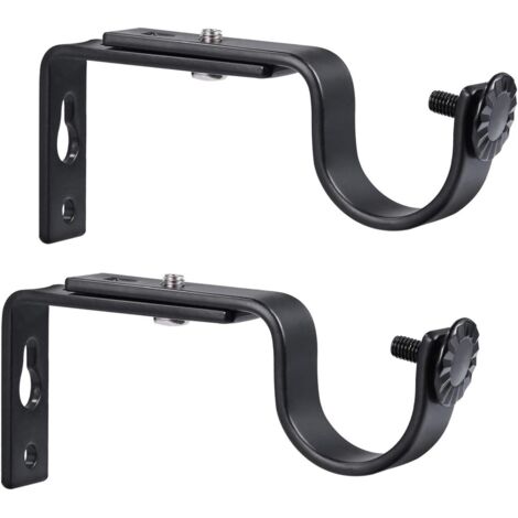 2pcs Réglable Tringle à Rideau Support de Poteau Draperie Tringle Supports pour Tige 1 Pouce 15-22mm (1/5)