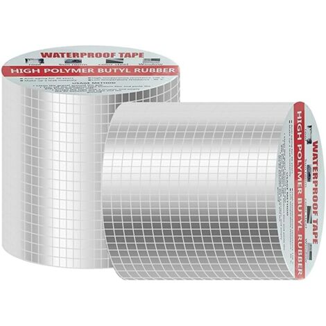 Lot de 2 Butyle en Étanche Ruban 100mmx5m, Adhésif Étanche Ruban, Ruban Butyle Adhésif,Réparation de Fuite pour Réparer le Toit (1/5)