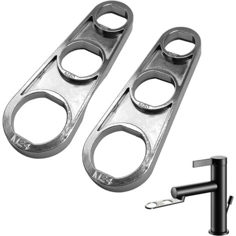 2 Pièces Clé M16/M18/M20/M22/M24/M28 Régulateur De Jet, Barboteur Robinet,Clé De Ventilateur D'évier,Cartouche Mélangeuse (1/5)