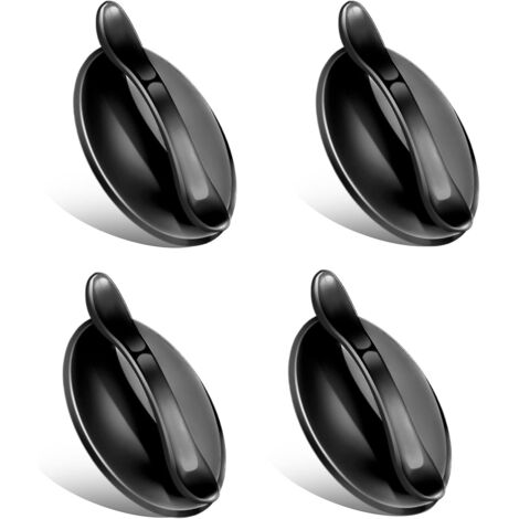 Boutons de placard adhésifs, poignées de placard et de tiroir noires, sans perçage, 4 pièces (1/5)